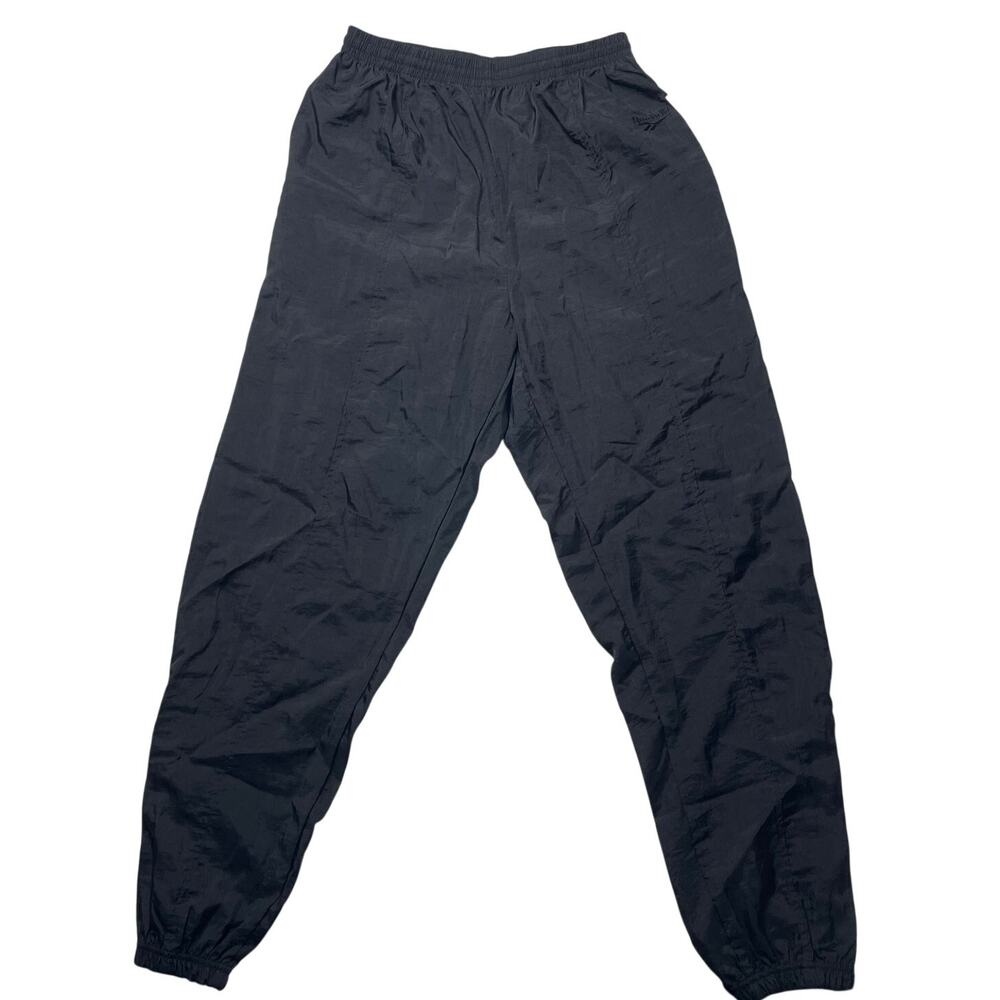 NWT Vintage Reebok Black Jogger Sweatpants Nylon Size Large Women's